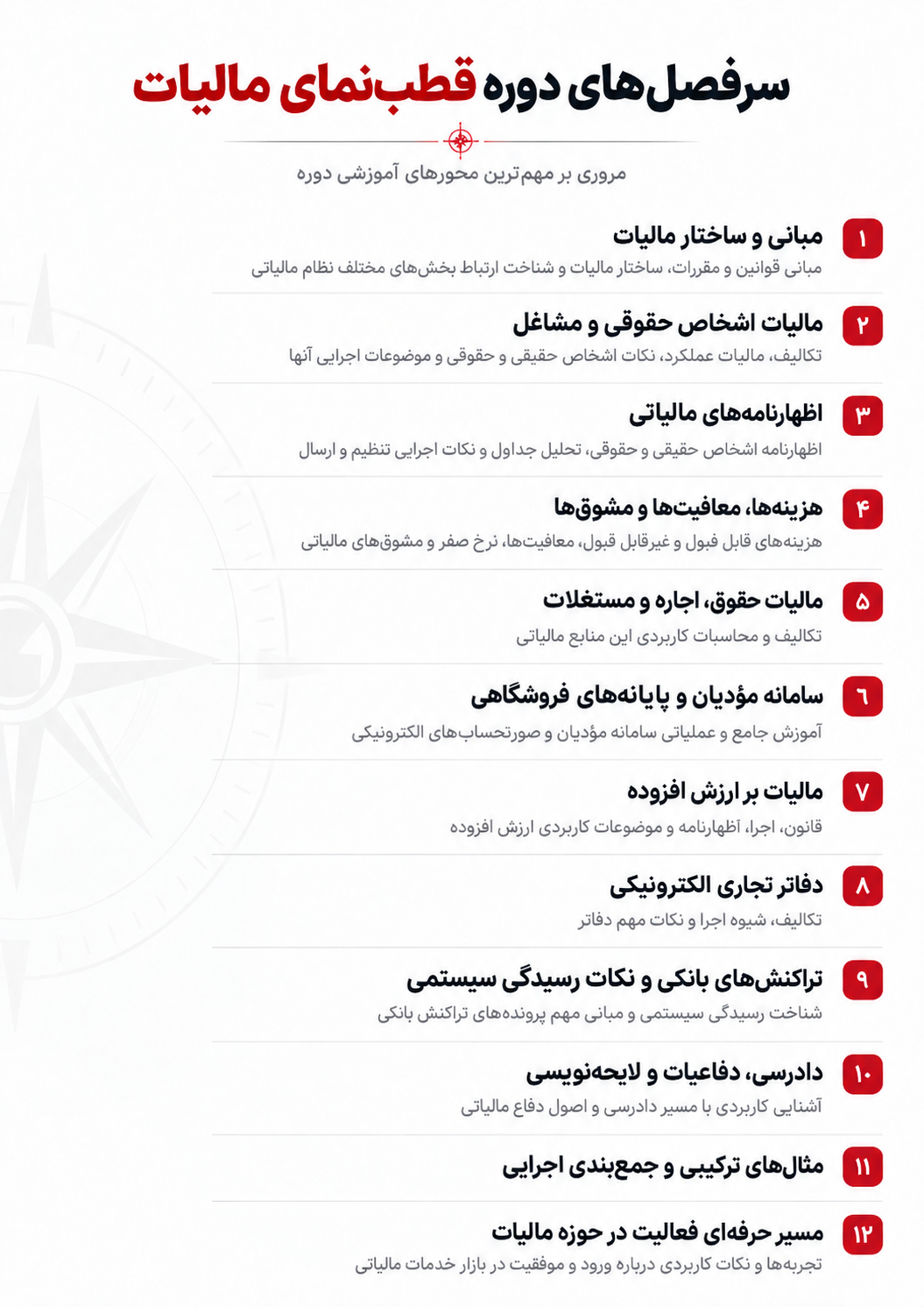 آموزش قطب‌نمای مالیات